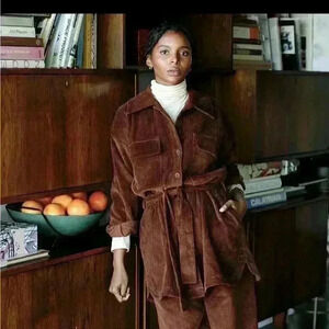 Rachel Pally corduroy Indy Jacket Overshirt in parchment beige cream work shirt